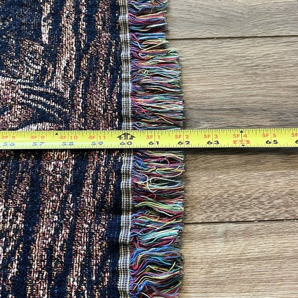 Hatchie Bottom Outdoor Products Woven Throw Tapestry Blanket 62x48 Inch Fringe - Picture 6 of 7